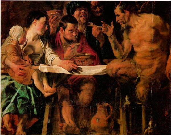 JORDAENS, Jacob The Satyr and the Peasant China oil painting art